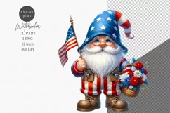 Patriotic Gnome, Patriotic Sublimation, 4th of July Product Image 1