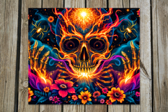 Skulls and flowers | 8 Halloween Skinny tumbler designs Product Image 8