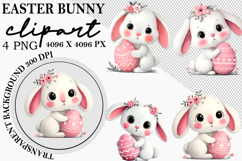 Watercolor Easter Bunny Clipart PNG Product Image 1