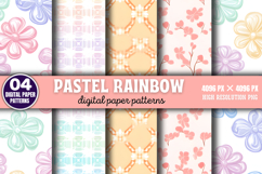 Pastel Rainbow Background Digital Paper PNG Product Image 1