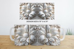 3D White Flowers Mug Wrap | Sublimation Coffee Cup Product Image 10