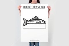 Striped Fish Monogram SVG Custom Fishing Cut File Design Product Image 2