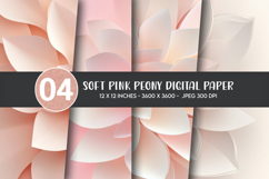 Soft Pink Peony Digital Paper Product Image 1