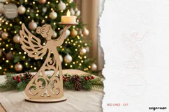 Christmas Angel Candle Holder Laser Cut | Glowforge | SVG Product Image 2