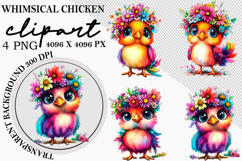 Whimsical chicken clipart Png Product Image 1