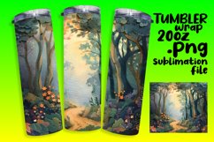 Eye-Catching 3D Summer Landscape Tumbler Wrap Product Image 1