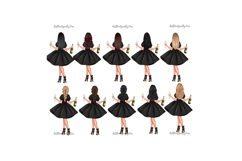 Birthday Girl Clipart Black Dress | Fashion Woman Champagne Product Image 7