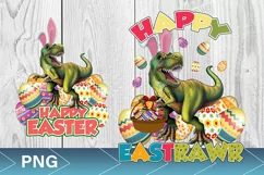 Happy eastrawr png, happy easter png, dinosaur png, easter Product Image 1