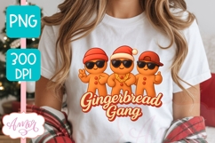 Gingerbread Gang PNG, Funny Christmas PNG for kid&#039;s shirts Product Image 3