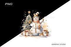 Gold Snowman Clipart, Gold Chistmas Tree Clipart Product Image 1