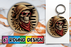 Blissful Round Sublimation Ornaments PNG, Skull Product Image 1