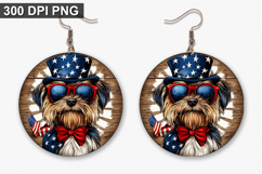 Dog Earring Sublimation PNG - 4th of July Earring Design Product Image 1