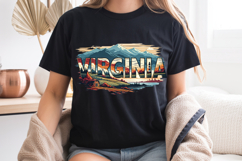 Virginia State PNG, Vintage Blue Ridge Mountains Sublimation Product Image 8
