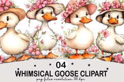 Whimsical Goose Clipart Watercolor png Product Image 2