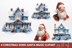 Christmas Clipart Christmas Song Santa Music Clipart Product Image 1