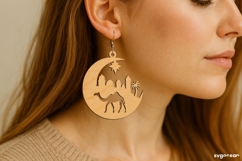 Nativity Scene Earrings Laser Cut | Jewerly SVG | SVG Product Image 1