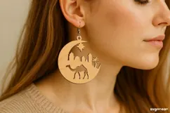 Nativity Scene Earrings Laser Cut | Jewerly SVG | SVG Product Image 1