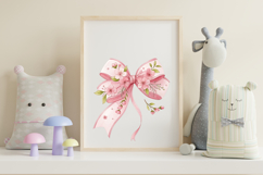 Pastel Pink Cherry Blossom Coquette Bow Clipart Product Image 7