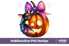 Coquette Halloween Pumpkin Iced Coffee PNG DTF Sublimation Product Image 1