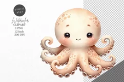 Ocean clipart, Octopus clipart, Watercolor clipart Product Image 1