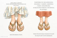 Summer Boho Flipflops Clipart Product Image 2