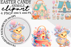 Easter Candy Animals Clipart PNG Product Image 1