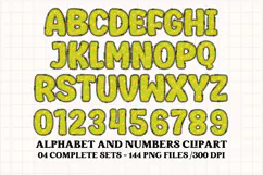 Cute Kids Monster Alphabet & Numbers doodle PNG Clipart Product Image 2