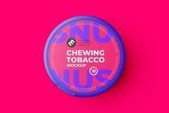 Snus Chewing Tobacco Can Mockup top view Product Image 8