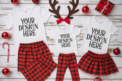 Christmas Family Matching Group Flat Lay T-Shirt Mockups Product Image 1
