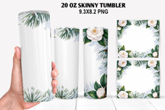 Flower Skinny Tumbler 20oz Wrap Design, New Year Tumble PNG Product Image 1