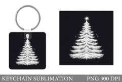 Christmas Tree Keychain. Winter Keychain Sublimation Product Image 1