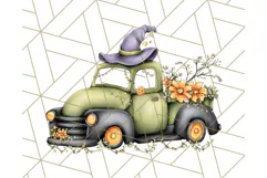 Halloween Cottagecore Truck PNG Clipart, Fall Style Clip Art Product Image 4