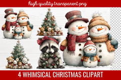 4 Whimsical Christmas Clipart | Cute Holiday PNG Set Product Image 1