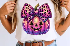 Coquette Bow Pumpkin Png, Girly Jack O Lantern Halloween Png Product Image 8