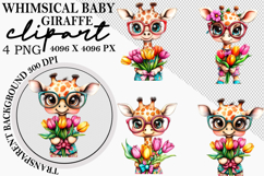 Whimsical baby giraffe clipart Png Product Image 1