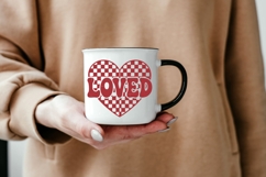 LOVED PNG | Checkered Heart Valentine Sublimation Design Product Image 5