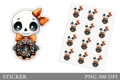 Funny Skeleton Sticker. Cute Skeleton Sticker Design Product Image 1