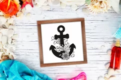 Nautical SVG | Floral Anchor SVG | Navy SVG Flower Design Product Image 9