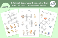 Preschool 10 Animal Crossword Activity Pages for Kids Product Image 9