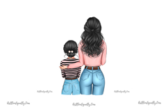 Mother and Daughter Clipart | Mom Life Illustration Product Image 3