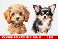 Watercolor Cute Puppies Clipart, Christmas Dog Art Product Image 1