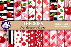 Cherries Digital Paper Background Bundle PNG Product Image 1