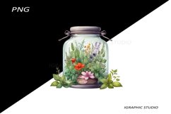 Watercolor herbs bottle clipart Product Image 1
