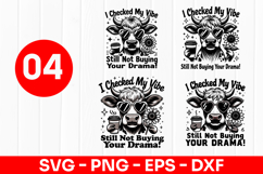 Funny Cow Vibe Check Quote SVG PNG Product Image 1