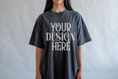 Black Comfort Colors 1717 T-shirt Mockups, Real Model Mock Product Image 1