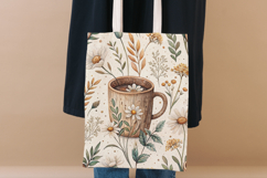 Coffee &amp; Wildflowers Seamless Pattern, Cozy Floral Coffee Product Image 8