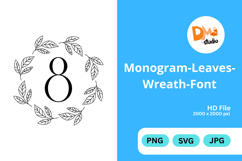 Monogram Leaves Wreath Font Product Image 1
