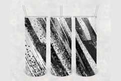 Black White Glitter Brush 20oz sublimation design tumbler Product Image 1