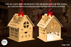 Christmas Houses Gift Box Bundle | Laser Cut | Glowforge Product Image 12