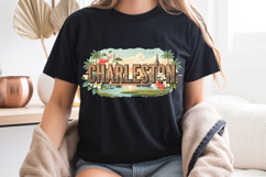 Charleston SC PNG, Vintage Rainbow Row Southern Sublimation Product Image 8